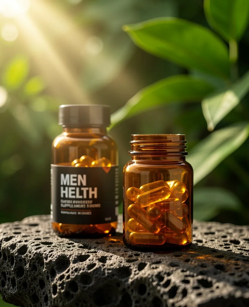 Amber glass supplement bottles
