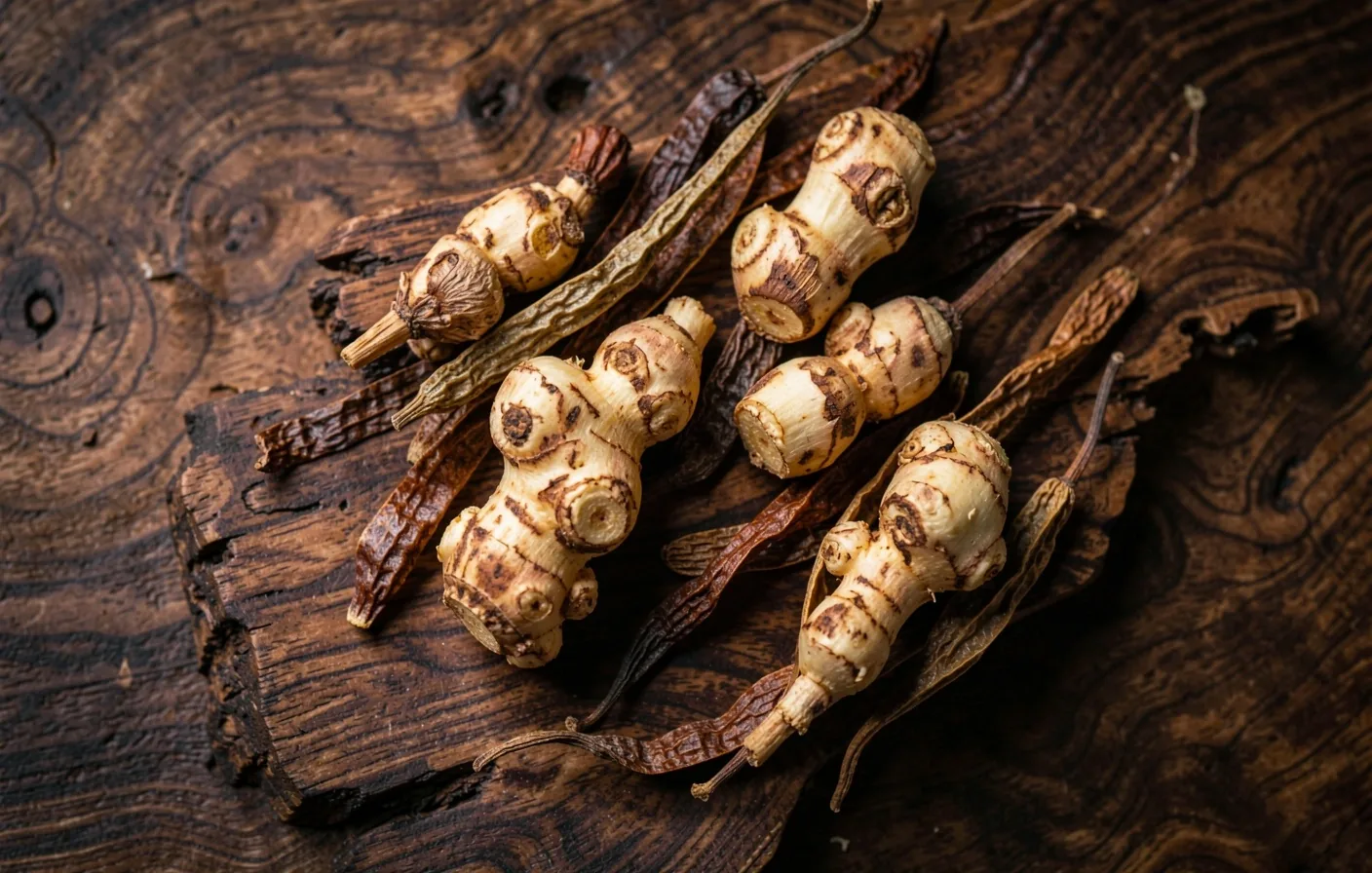 Indonesian botanical roots photographed in macro detail